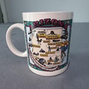 Vintage KWC 90s Retro State Of Arizona Tourist Souvenir Coffee Mug RARE